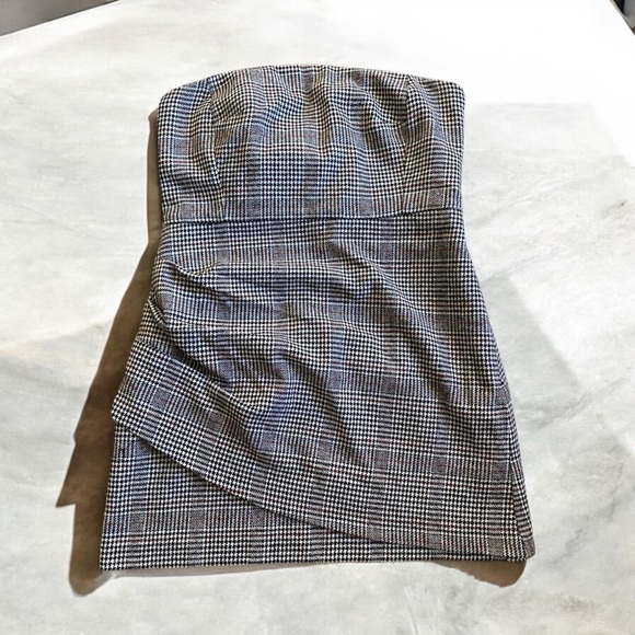 NWT House of Harlow Revolve wool blend strapless houndstooth mini dress - Picture 1 of 6